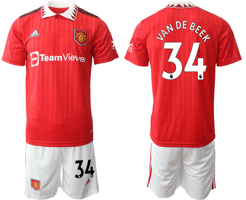 Men 2022-2023 Club Manchester United home Red #34 Adidas Soccer Jersey->manchester united jersey->Soccer Club Jersey